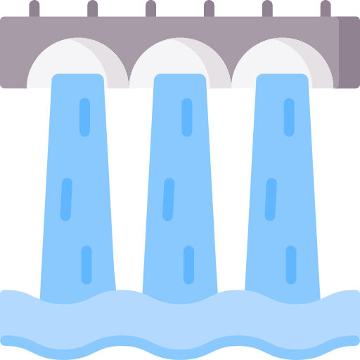 Dam ecology and environment wave industry icon