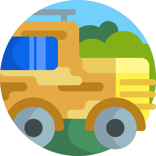 Car automobile jungle vehicle icon