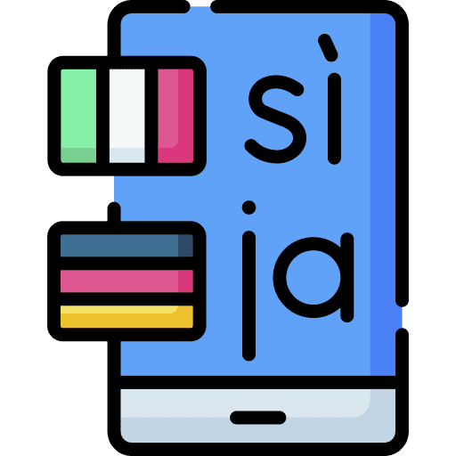 Foreign language translation hobbies and free time translator icon