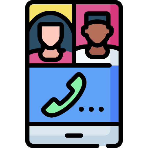 Friends music and multimedia phone videocall icon