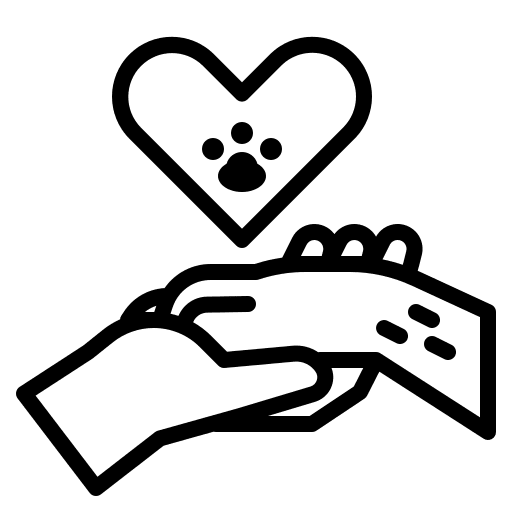 Charity hands and gestures animals pawprint icon