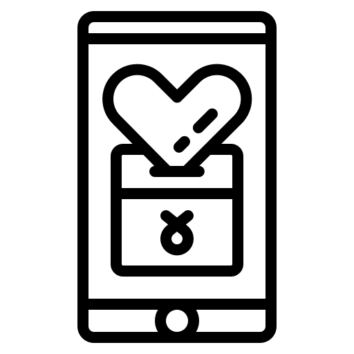 Donation love and romance gift donate icon