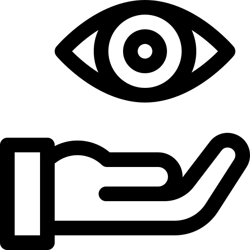 Eye safety hand eye icon