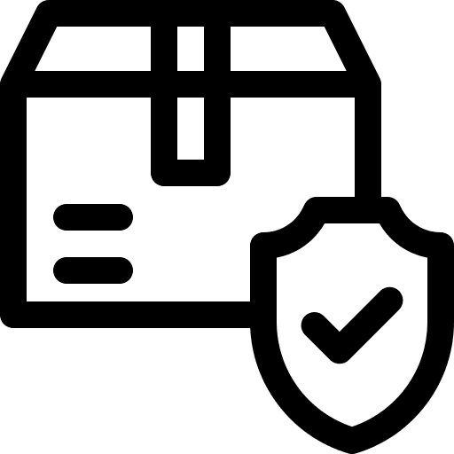 Package check mark package guarantee icon