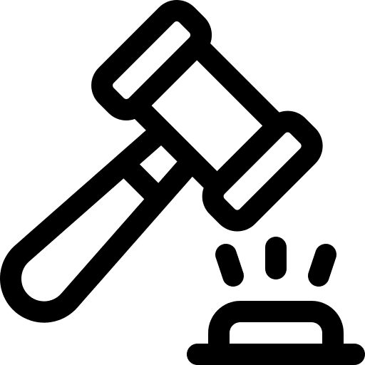 Auction judge justice law icon