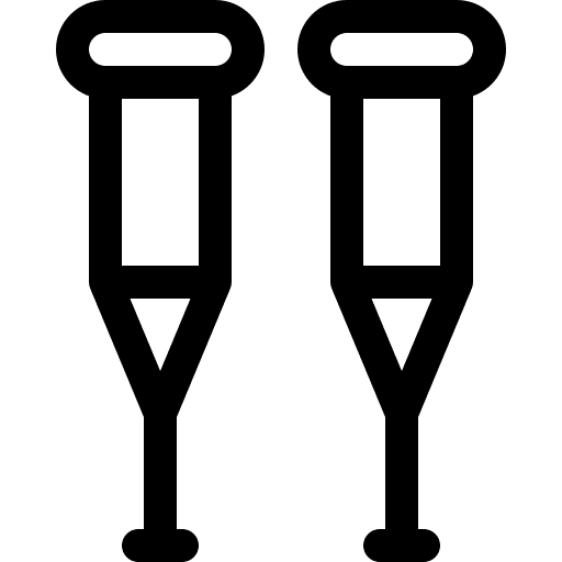 Crutches healthcare and medical amputation automobile icon
