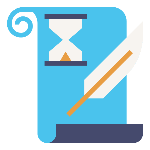 History write time scroll icon