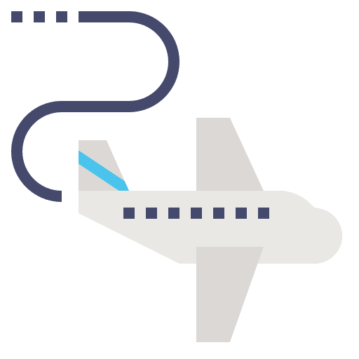 Travel education fly destination icon