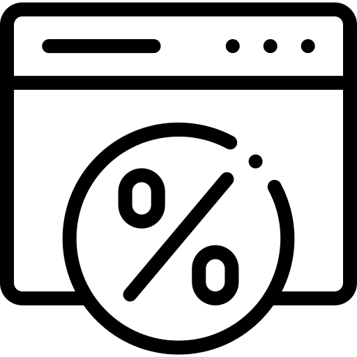 Percentage seo and web discount percent icon