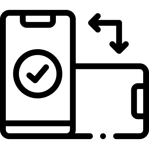 Rotation touch screen smartphone communications icon