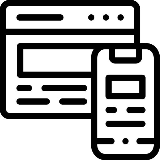 Smartphone responsive webpage interface icon