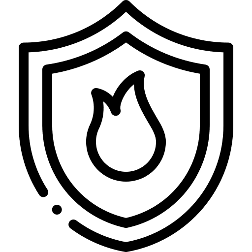 Fire firewall protection infrastructure icon