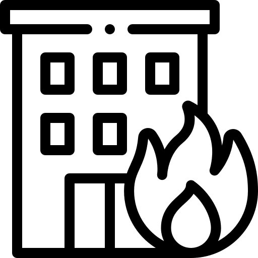 Fire nature building construction icon