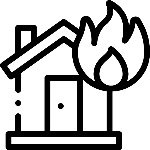 Fire burn professions and jobs burning house icon