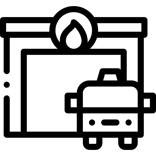 Fire station buildings emergency professions and jobs icon