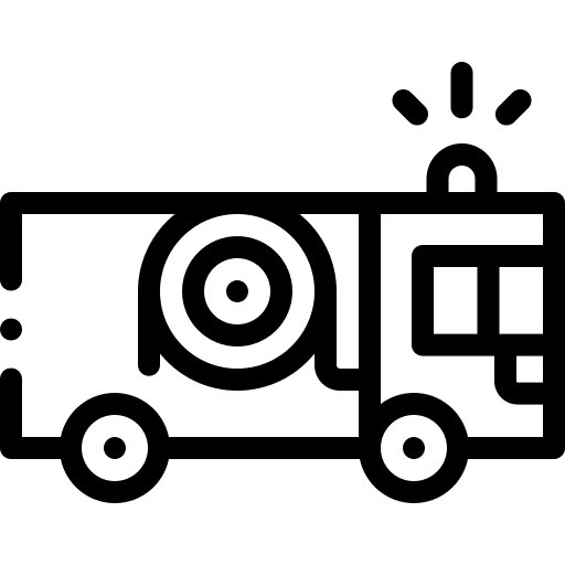 Fire truck emergency transportation security icon