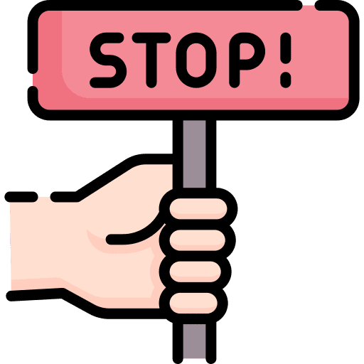 Stop banner equality injustice icon