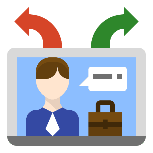 Video conference bussiness and finance leader strategies icon
