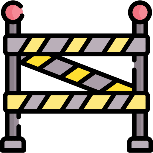 Caution no entry alarm barrier icon