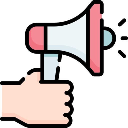 Megaphone equity strike protester icon