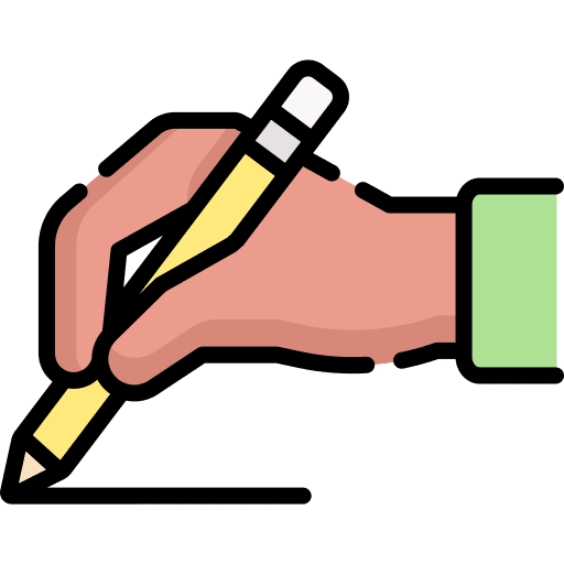 Signature hands and gestures pencil pen icon