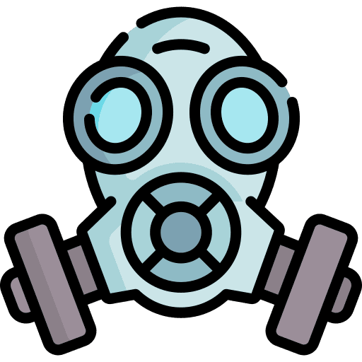 Gas mask healthcare and medical biological hazard gas mask icon
