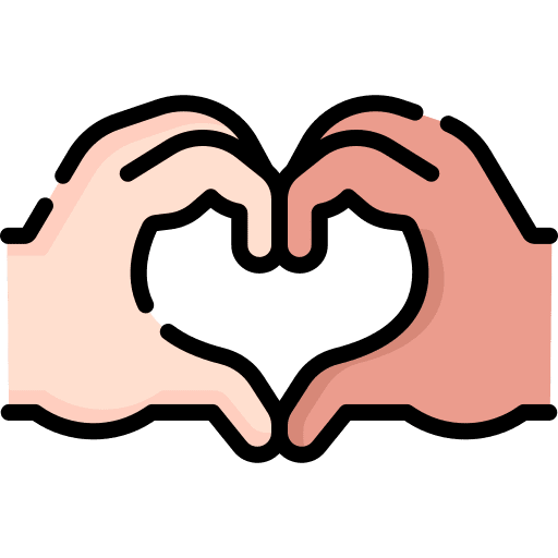 Love heart hands hands and gestures icon
