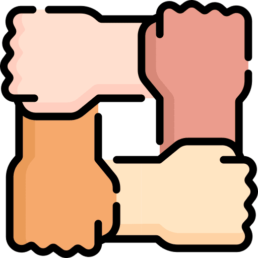 United together cohesion collaboration icon