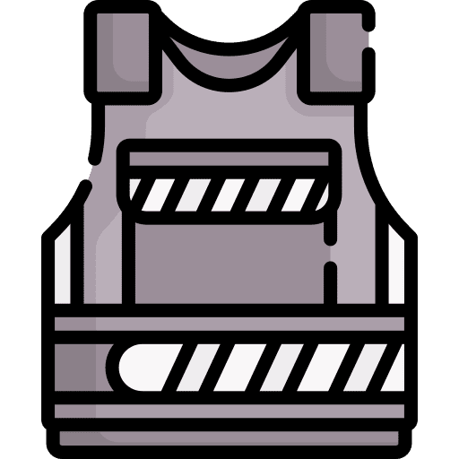 Bulletproof vest weapons fashion protection icon
