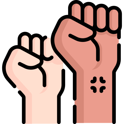 Protest encourage hand gesture supporter icon
