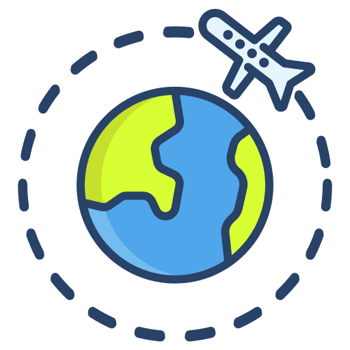 Travel flight travel and tourism route icon
