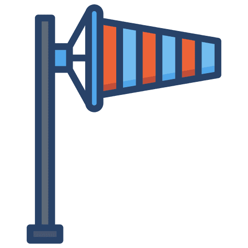 Flag signaling architecture and city windsock icon