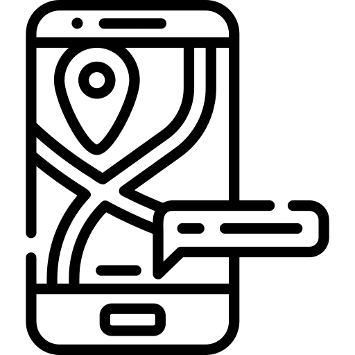 Smartphone navigation location travel icon