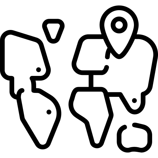 World map maps and location earth icon