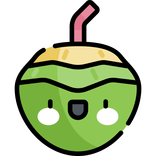 Coconut drink food and restaurant straw celebration icon