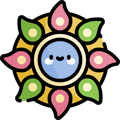 Rangoli adornment pattern shapes and symbols icon