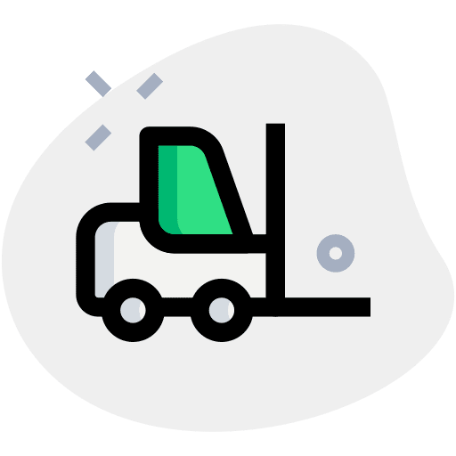 Machine freight parcel cargo icon