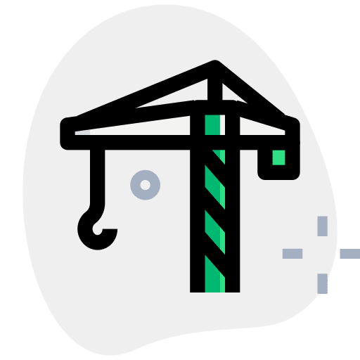 Tower crane lift shipping and delivery industry icon