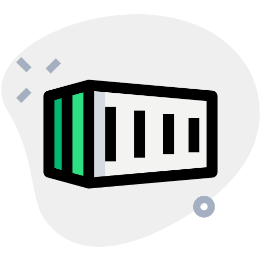 Worldwide shipping industry transport storage box icon