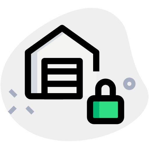 Locked empire state building industry warehouse icon