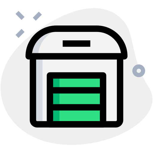 Yard delivery industry boxes icon