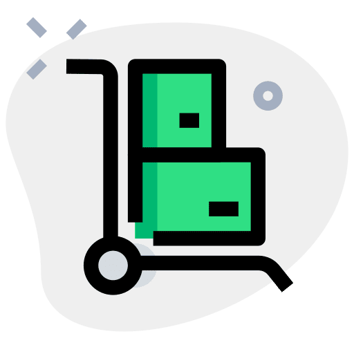 Push cart trolley industry packages icon