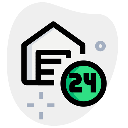 24 hours delivery 24 hours warehouse icon