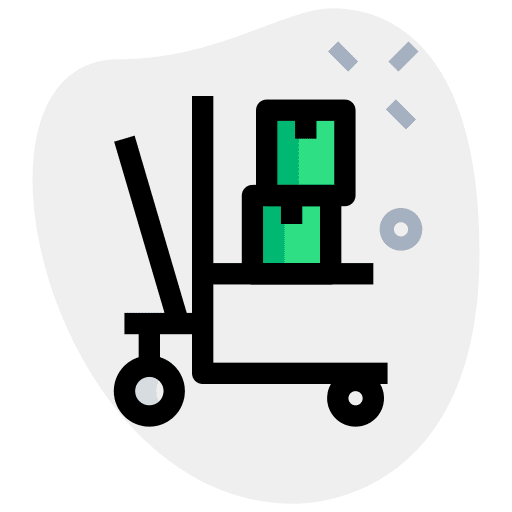 Cart industry warehouse packaging icon