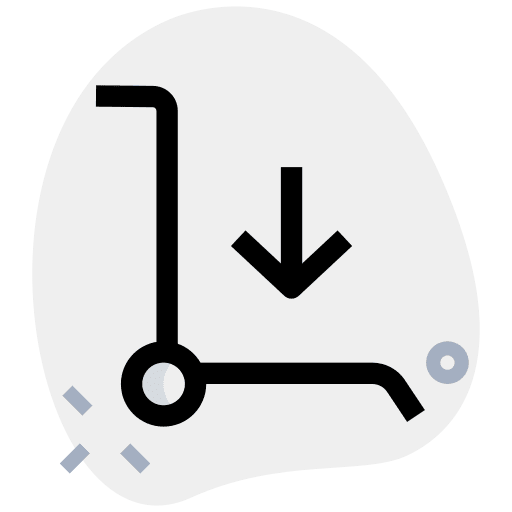 Down arrow industry boxes wheels icon