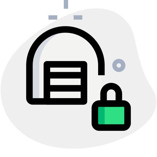 Locked delivery empire state building warehouse icon