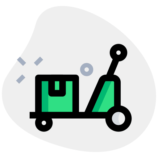 Waggon wheels trolley cart icon