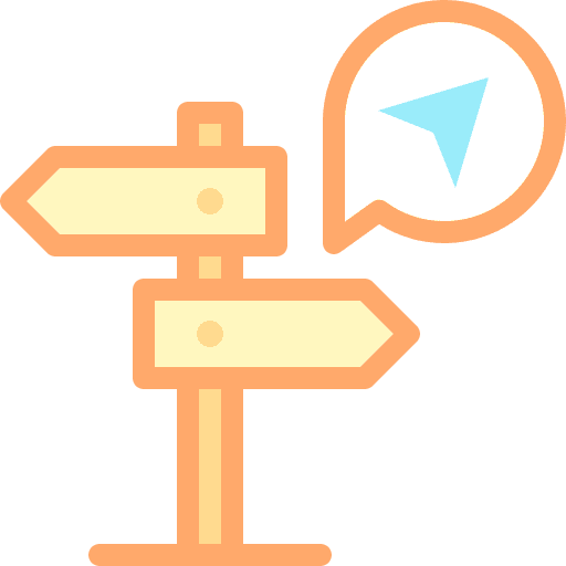 Direction arrow street sign route icon