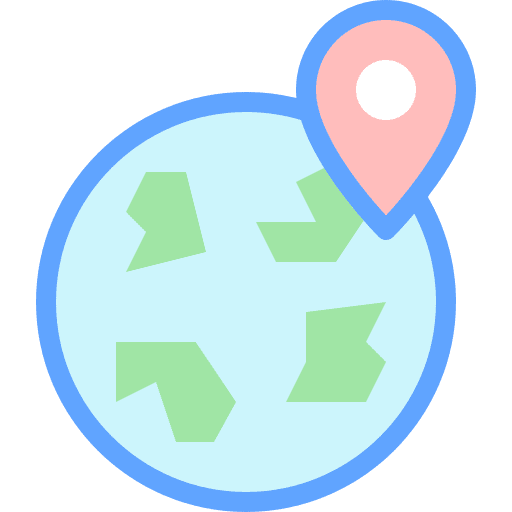 Location pin gps world icon