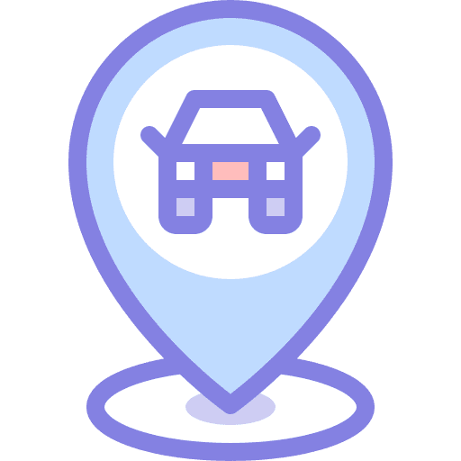 Car pin location map icon